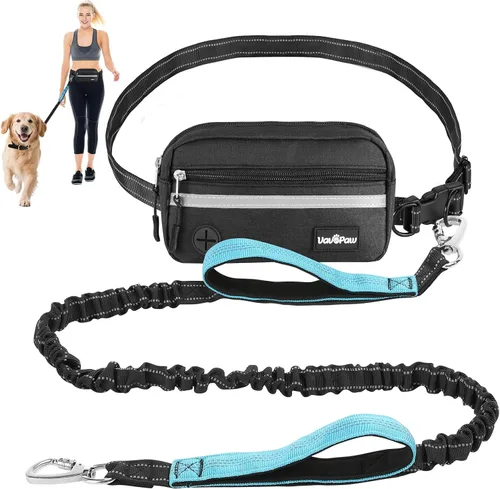 Miniatura 12 de VavoPaw Correa de perro manos libres para 2 perros con bolsa, correa de cintura para pasear perros, trotar, senderismo, correas retráctiles con asas