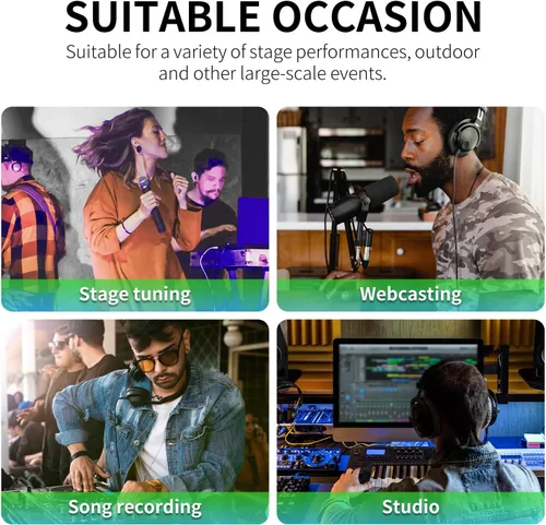 Miniatura 9 de XTUGA KP4 - Mezclador de audio de 4 canales, efecto DSP de 16 bits, efectos de interfaz de audio USB + 48 V Phantom Bluetooth para grabación