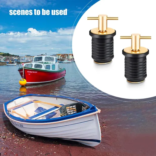 Miniatura 7 de Tapón de drenaje de barco con mango en T, tapón de drenaje de latón para barco marino de 1 pulgada