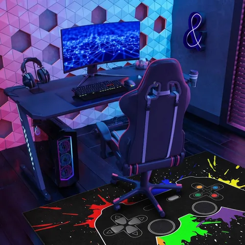 Miniatura 2 de Alfombra de Silla de Juego para Alfombra de Madera Dura y Baldosas, 36"x48" Alfombra de Juego para Sala de Juegos, Alfombra Antideslizante