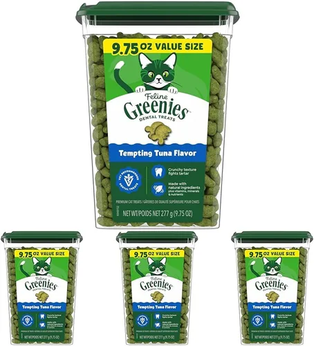 Miniatura 15 de Greenies Golosinas dentales naturales para gatos adultos recomendadas por veterinarios felinos, tentador sabor a atún, tubo de 9.75 oz