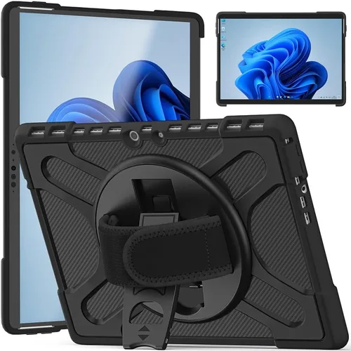 ZenRich Funda Surface Pro 8 13 pulgadas 2021, zenrich Funda Resistente para Surface Pro 8 con Soporte de Pata Giratoria de 360 Grados y Correa de