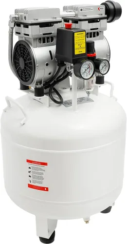 Compresor de aire, compresor de aire médico dental grande de 40 L/10.57 gal con silenciador de filtro de aire, 750 W, 115 PSI, potente bomba de