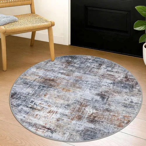 Miniatura 195 de IOHOUZE Alfombra pequeña abstracta de 2 x 3 pies, alfombra de entrada lavable para entrada interior, alfombras con respaldo de goma, alfombra gris
