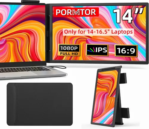 Miniatura 11 de Extensor de pantalla para laptop, 14 pulgadas FHD 1080P IPS Extensor de monitor para portátil con puerto USB C/HDMI, pantalla Plug and Play Monitor