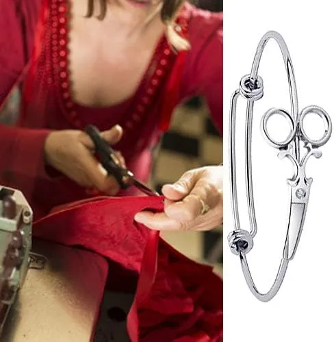 Miniatura 6 de Pulsera de tijeras minimalistas apilable de alambre ajustable para peluquería