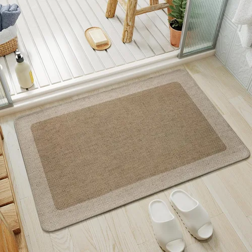 Miniatura 9 de YDKGL Alfombra de baño de medio círculo, alfombras de baño finas para debajo de la puerta, de secado rápido, antideslizante, lavable, con respaldo
