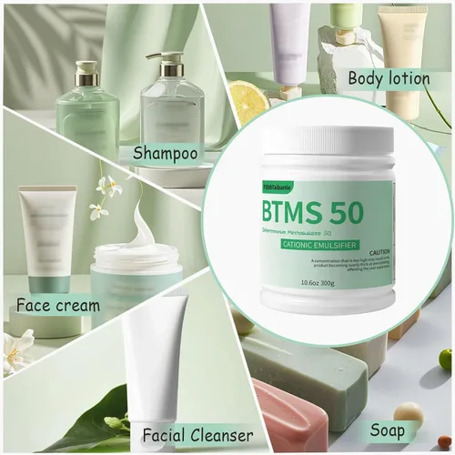 Miniatura 2 de Gránulos emulsionantes acondicionadores BTMS 50 de 10.6 onzas, 100% derivados de origen vegetal, ideal para acondicionador sin enjuague, lociones