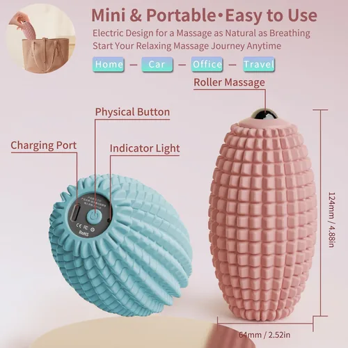 Miniatura 6 de Bola de masaje vibratoria para fascitis plantar, punto de gatillo de silicona, bola de masaje miofascial, rodillo de tejido profundo para espalda
