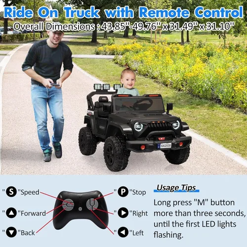 Miniatura 2 de JR1839 Coche de control remoto parental negro, accesorios de control remoto Bluetooth 2.4G, receptor JR a juego eléctrico Ride On piezas de repuesto