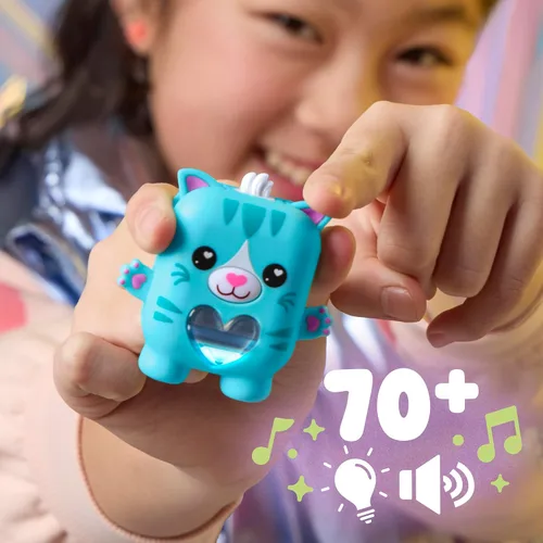 Miniatura 4 de Nano-MALS Pawtricia The Blue Kitty, gato electrónico, más de 70 respuestas, relleno de cesta de Pascua, juguetes interactivos para niñas y niños a
