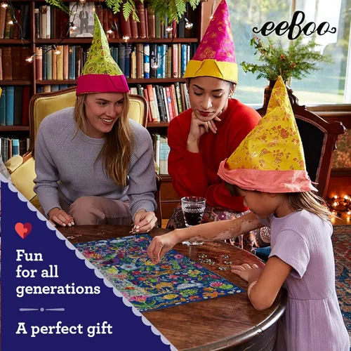 Miniatura 7 de eeBoo Rompecabezas de 1000 piezas, árbol de la vida, cuadrado de 23 x 23 pulgadas, fabricado con tablero reciclado y tinta a base de vegetales