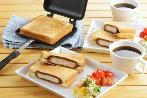 Miniatura 3 de Yoshikawa Hotsandmaker SJ1681 Sandwich Maker japonés para acampar al aire libre