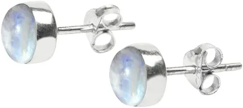 Miniatura 12 de Gemstone Stud Post Earrings, 925 Sterling Silver Gemstone Earring 6 MM Round Girl Women Gift