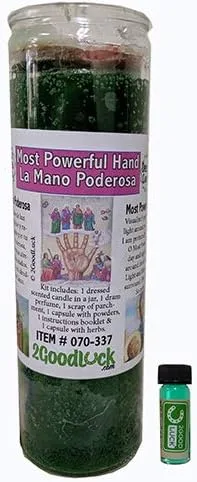 Mano Más Potente Kit De Vela Vestida 7 Colores - Veladora Kit Mano Poderosa 7 Colores