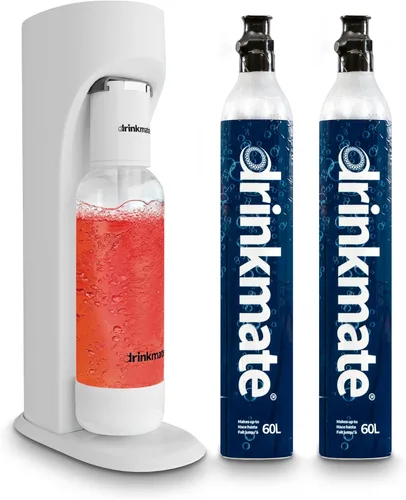Miniatura 10 de Drinkmate OmniFizz - Máquina para hacer agua con gas y refrescos, carbonata cualquier bebida, paquete de burbujas. Incluye dos cilindros de CO2