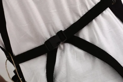 Miniatura 5 de Delantal de trabajo de lona resistente, bolsillos de herramientas, correas traseras ajustables (negro)