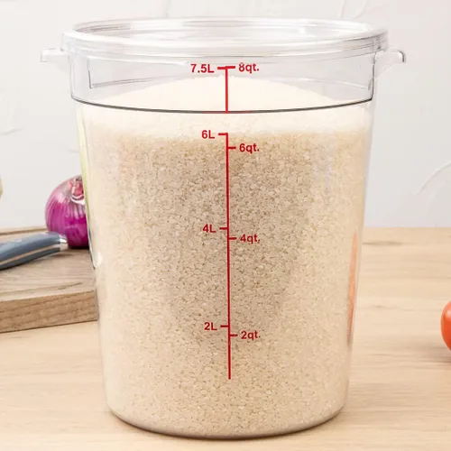 Miniatura 3 de Restaurantware Met Lux - Contenedor de almacenamiento de alimentos de 8 cuartos de galón, 1 recipiente redondo de almacenamiento comercial, tapa se