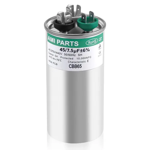 Miniatura 12 de AMI PARTS 60+5 MFD 60/5 uF 370/440V CBB65 CBB65B Condensador redondo de doble ejecución Reemplazo para 97F9895 Z97F995, para bomba de calor