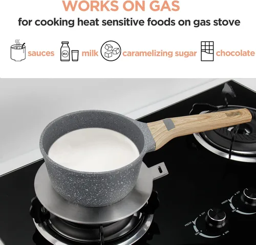 Miniatura 6 de Placa adaptadora de placa de cocina de inducción de acero inoxidable de 9.45 pulgadas, difusor de calor para cocina de vidrio y eléctrica, mango