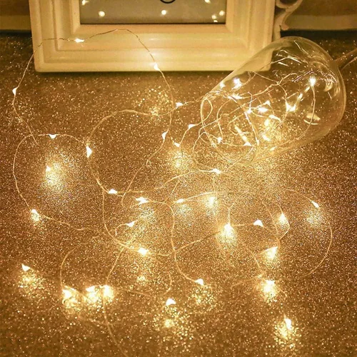 Miniatura 7 de Paquete de 3 luces de hadas USB, luces de cadena alimentadas por USB, color amarillo cálido, 2 metros, 20 lámparas con cuentas, luces LED