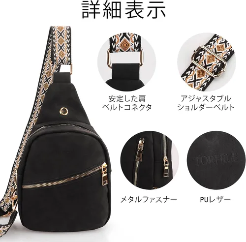 Miniatura 5 de TORFRUE Riñonera pequeña para mujer, bolsa cruzada de cuero para el pecho para mujer