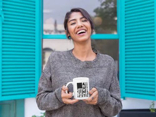 Miniatura 3 de Kropsis Taza de café de cerámica con diseño de bandera americana para familiares y amigos, color blanco