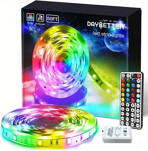 Miniatura 10 de DAYBETTER - Tira de luces led de 16.4 pies, con control remoto y fuente de alimentación
