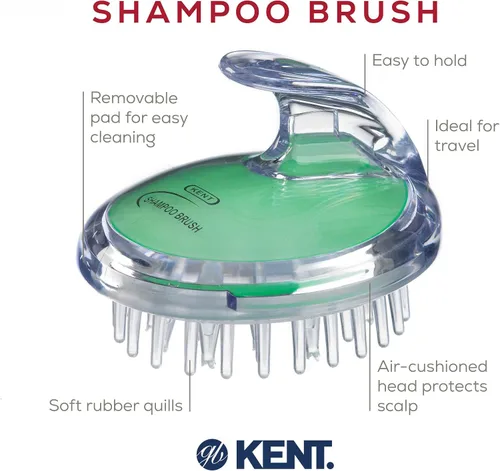 Miniatura 4 de KENT SH1 - Champú/acondicionador, masaje del cuero cabelludo y cepillo húmedo para ducha para el crecimiento del cabello, 42 cerdas de goma suave