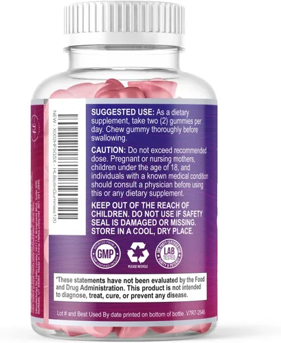 Miniatura 8 de Gomitas de vitaminas para el cabello con biotina, 5000 mcg por porción, apoyo al crecimiento del cabello con vitaminas E y C para un cabello más