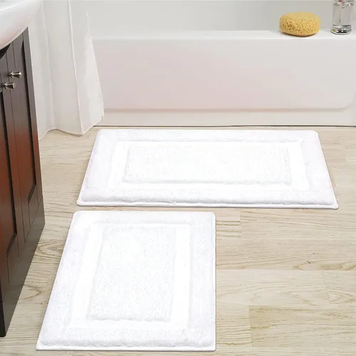 Miniatura 19 de SHACOS Juego de alfombras pequeñas de baño de 2 piezas con tapetes de baño en forma de U, tapetes de inodoro de 16x24 + 20x24 pulgadas, tapetes