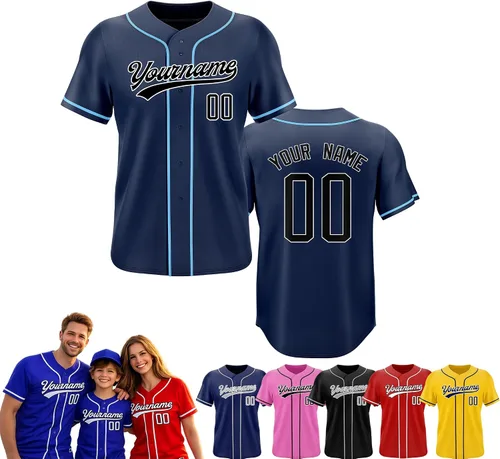 Miniatura 33 de Camiseta de béisbol personalizada, nombre del equipo, número de equipo, logotipo, camisetas impresas cosidas, uniformes deportivos, regalos