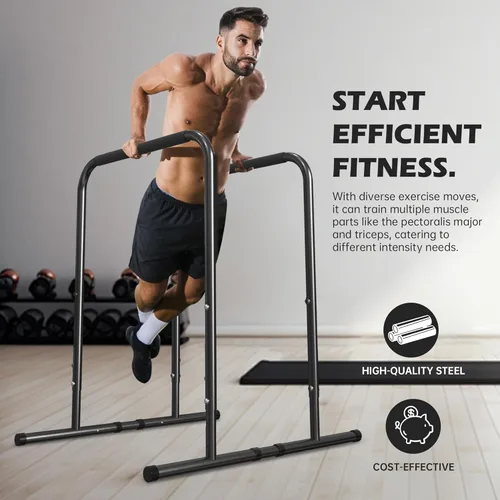 Miniatura 2 de leikefitness Estación de Dominadas y Dips Estación de Entrenamiento de Fuerza para Dips de Tríceps y Flexiones para Gimnasio en Casa