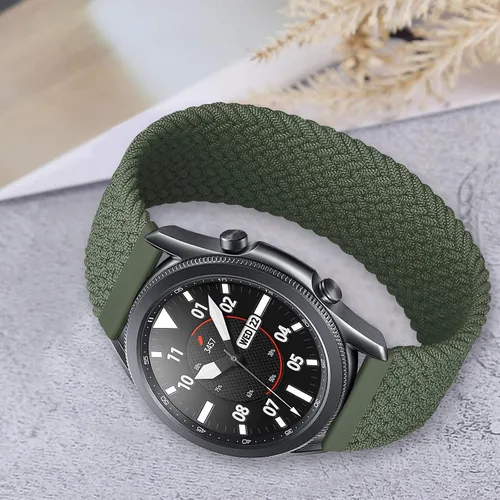 Miniatura 2 de 22mm Solo Loop Braided Nylon Band Compatible with Samsung Galaxy Watch Gear S3 /46mm Band,Stretchable Elastic Women Men Soft Woven Replacement