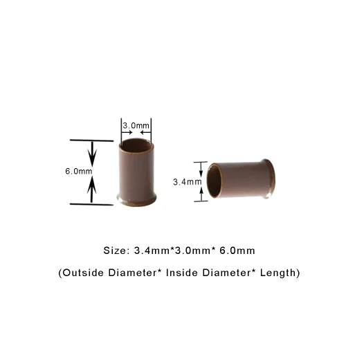 Miniatura 2 de 1000 piezas Flare Euro Lock - Tubos de cobre con micro anillos para extensiones de cabello humano con punta I de 0.134 x 0.118 x 0.236 in (marrón)