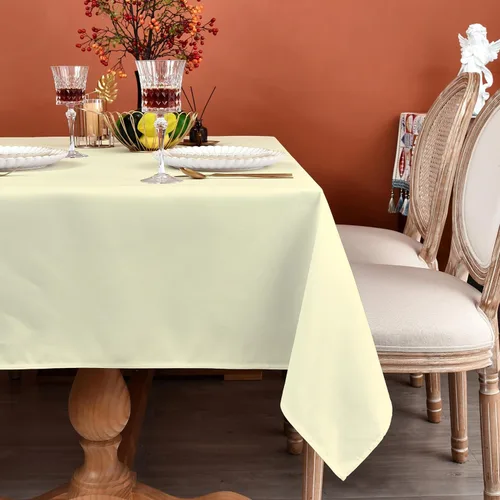 Miniatura 10 de MEANMOY Mantel cuadrado de poliéster lavable, resistente al agua y a las manchas, de 210 GSM, de 54 x 54 pulgadas, mantel de mesa rectangular sin