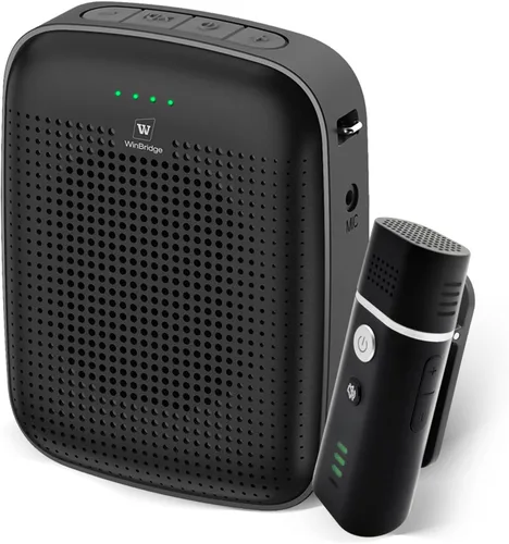 Amplificador de voz con micrófono inalámbrico de solapa, megáfono personal para profesores, mini sistema PA Bluetooth portátil de 15 W y micrófono