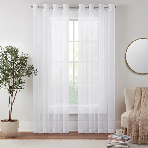 Miniatura 15 de Eclipse Emina - Cortina de gasa transparente para ventana, con bolsillo para barra, 1 panel, 52 pulgadas de ancho x 95 pulgadas de largo