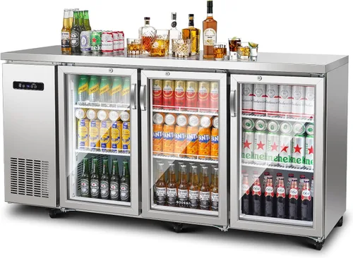 Miniatura 12 de BODEGA BODEGACOOLER Enfriador de barra trasera, refrigerador comercial de bebidas de 7.7 pies cúbicos con 2 puertas corredizas de vidrio