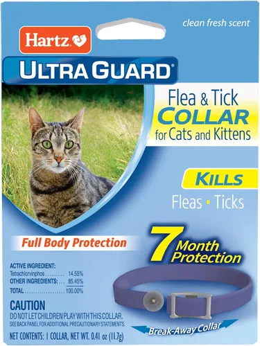 Miniatura 9 de Collar anti pulgas y garrapatas Hartz UltraGuard para gatos y gatitos, 7 meses de protección y prevención contra pulgas y garrapatas, blanco