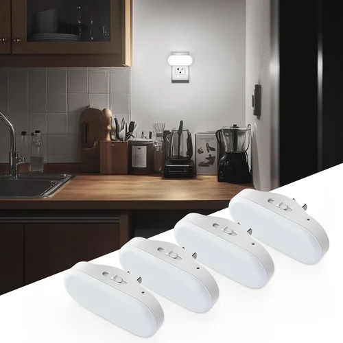 Miniatura 12 de DORESshop Luz nocturna azul, encendido/apagado automático, brillo ajustable de 0-100 lúmenes, enchufe regulable en la pared luz nocturna