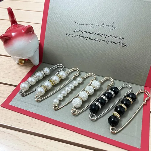 Miniatura 6 de Broche de perlas, alfileres de botón de jeans, sin costura, pernos de seguridad de perlas sintéticas, collar de cárdigan, pasadores de seguridad