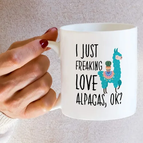 Miniatura 5 de Retreez Taza divertida – I Just Freaking Love Alpacas Alpaca Fan Lover - Tazas de café de cerámica de 11 onzas – Divertido, sarcasmo, motivacional