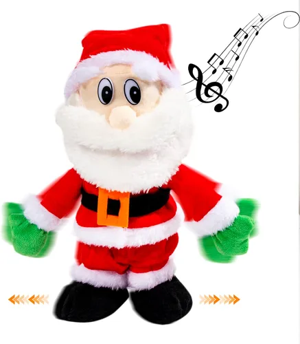 Papá Noel que camina cantando bailando música twerking temblando Papá Noel animado de Navidad eléctrico juguetes de Papá Noel muñecas regalo de