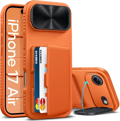 Miniatura 12 de Funda para iPhone 16e tipo cartera, soporte integrado, tarjetero y cubierta para lente de cámara, protección de cuerpo completo, resistente, Negro