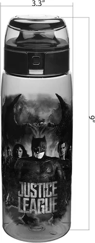 Miniatura 3 de Zak Designs DC Comics - Botella de agua de la película de la Liga de la Justicia con lazo, sin BPA, 25 onzas