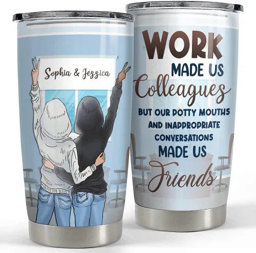 Miniatura 15 de SANDJEST Taza personalizada para mejor amiga Definición de mejor amiga Tazas de 20oz 30oz con tapa, regalo para mujeres, niñas, mejores amigas