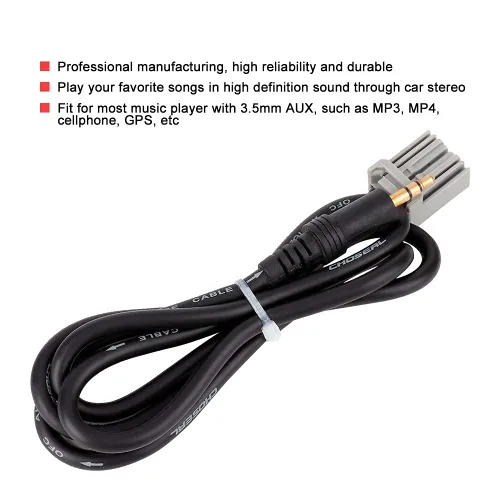 Miniatura 2 de KIMISS Cable de audio, adaptador AUX de cable de audio de 0.138 in para conector de entrada CRV 2006-2013