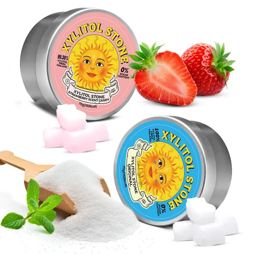 Miniatura 16 de Xylitol Stone Caramelos sin azúcar - Veganos y compatibles con dieta cetogénica, caramelos duros únicos sin azúcar - Dulces con 100% sabor natural