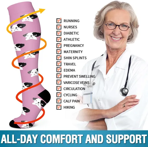 Miniatura 105 de 6 Pack Copper Compression Socks for Women and Men Circulation-Best Support for Medical, Running,Nursing,Athletic
